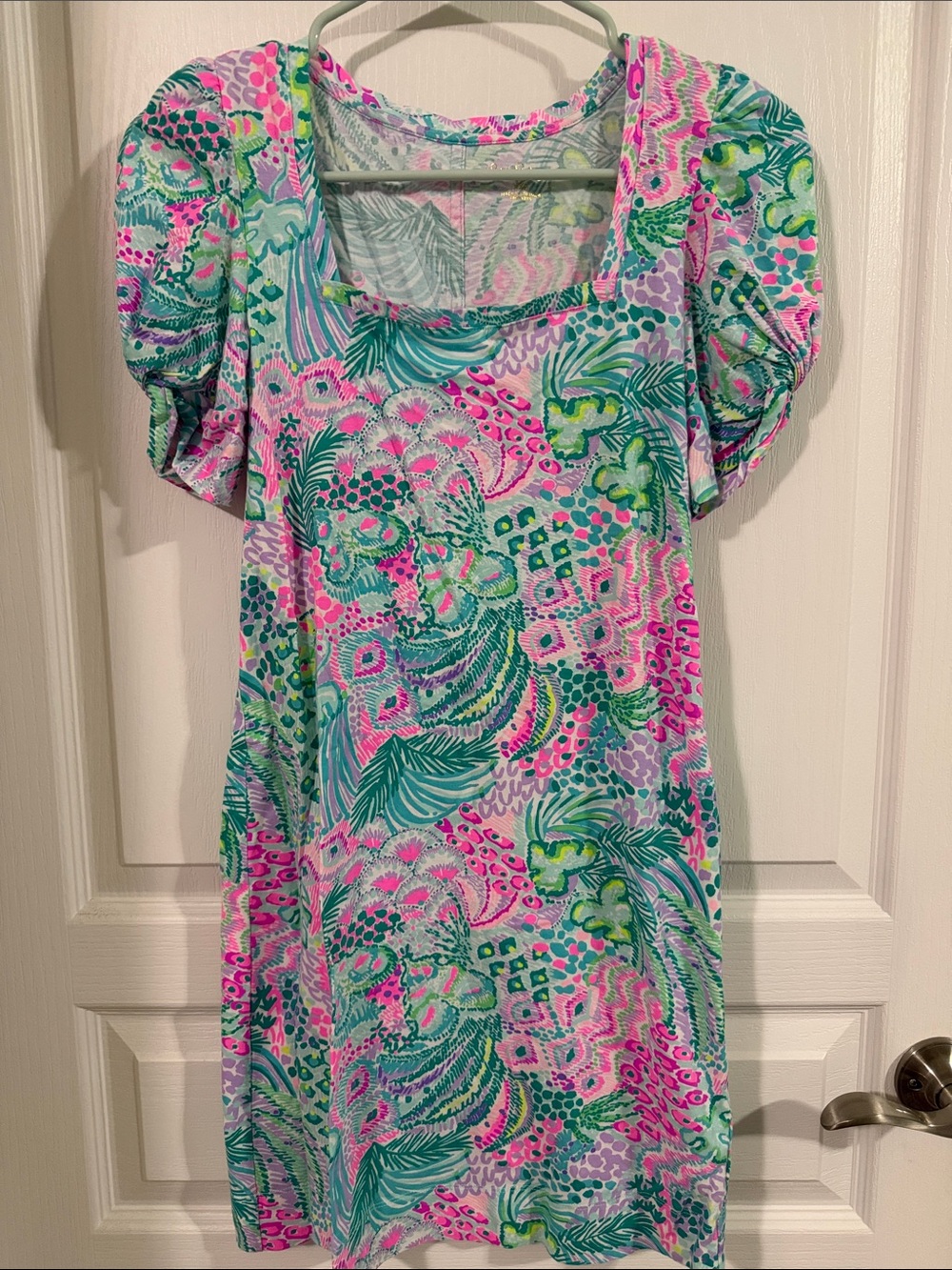 Lilly Pulitzer Pink & Green Tropical Short-Sleeve Dress